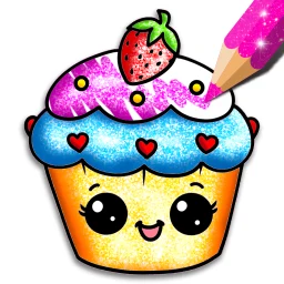 Biểu tượng Cupcakes Coloring Book Glitter
